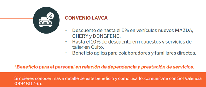 Nuevo convenio con LAVCA ofrece descuentos en autos para personal UHE