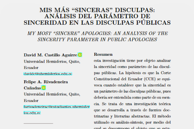 Investigación de la UHE es publicada en la revista internacional Lex Humana de la Universidade Católica de Petrópolis